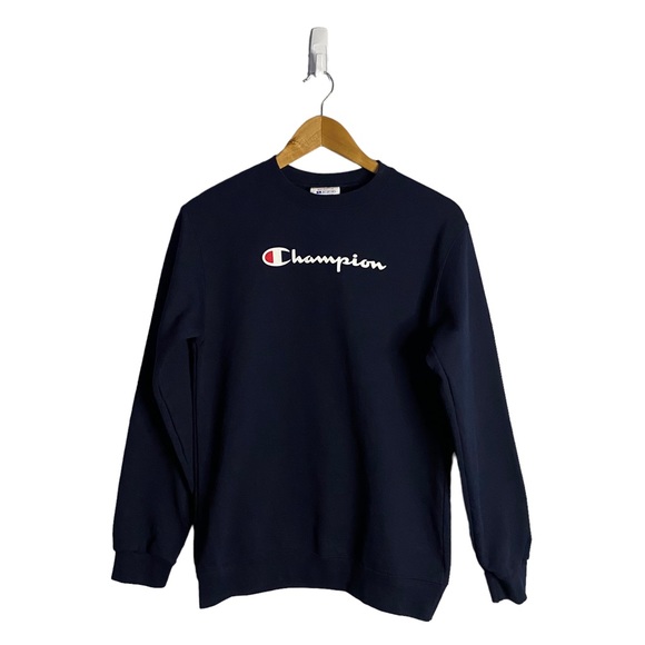 Champion Eco Authentic Navy Crewneck Sweatshirt - Picture 1 of 7